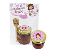 BOTE DE MIEL COMUNION NIÑA LOTE 25 unidades 40GR .Recuerdos. Regalos Originales. Papelería.Detalles de Bodas, mi primera Comuniones, Bautizos, Cumpleaños.