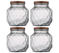 Bote de Vidrio 2,2 L - Recipiente de Almacenaje para Cocina con Tapa, Ideal para Pasta, Cereales y Alimentos Secos - 4 unidades