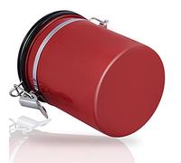 Bote para Café, EECOO Tarro de café 1.5L Bote Hermético de Acero Inoxidable Perfecto para Evitar la Oxidación del Café y la Aparición de Aromas Extraños, caucho sellado al vacío-Rojo