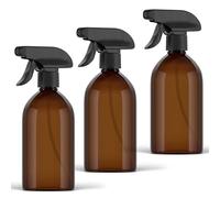 Bote Spray Pulverizador Cristal de 500ml - 3 Botes de color Ámbar - Botellas Rellenables con Gatillo Multiusos