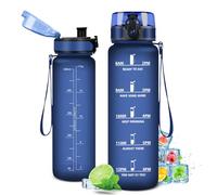 Botella 1 Litro, Plastico Botella de Agua, Botella Agua Gimnasio, Botella de Agua Motivacional, Reutilizable, Garrafa Agua para Niño, Niña, Colegio, Preescolar, Guardería, Bicicleta, Yoga, Gym