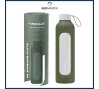 Botella 1L Cristal Wessper B1 BOROSILICATE Olive con Estuche Silicona Libre d...