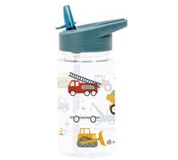A LITTLE LOVELY COMPANY Cantimplora infantil de 450 ml, botella con pajita, práctico caño, diseño de vehículos