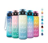 Botella 500ml, Botella Agua con Filtro, Botellas Agua Deporte con Marca de Tiempo, Reutilizable, Garrafa Agua sin BPA, Cantimplora para Niños, Oficina, Bicicleta, Yoga, Running, Gym, Escuela, Viaje
