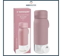 Botella 500ml Vidrio Wessper Funda Silicona Filtro Agua Libre de BPA Rosa
