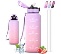 Botella Agua- 1 5 litros- Botella Agua Gimnasio, A Prueba de Fugas, Cantimplora con Pajita, Reutilizable, Water Bottle con Eslogan Motivador, Cantimplora para la Senderismo, Deportes, Acampada, Yoga