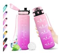 Botella Agua 500ml, Botella Agua con Marcador de Tiempo, Botella con Filtro Reutilizable, Botella Motivacional sin BPA, Cantimplora Ideal para Cámping, Escuela, Gimnasio, Bicicleta, Running, Oficina