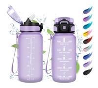 Botella Agua 500ml, Botella Agua con Marcador de Tiempo, Botella con Pajita, Reutilizable, Botella Agua Motivadora y Prueba de Fugas, Garrafa Agua para Niños, Niñas, Escuela, Camping, Gimnasio