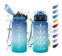 Botella Agua 500ml, Botella Agua con Pajita, Fácil de Abrir, Reutilizable, Botella Agua Motivacional a Prueba de Fugas, Cantimplora para Niño, Niña, Colegio, Escuela, Camping, Bicicleta, Gym