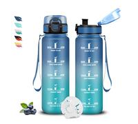 Botella Agua, 500ml Botella Agua Niños, Cantimplora con Marca de Tiempo, A Prueba de fugas, Fácil de Transportar, Cantimplora con Filtro, para la Escuela, Oficina, Viajar, Deportes, Camping, Bicicleta