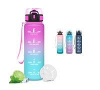 Botella Agua 500ml, Botella Agua Niños con Filtro, a Prueba de Fugas, Cantimplora Infantil, Fácil de Limpiar, Cantimplora con Marca de Tiempo, para la Escuela, Oficina, Acampar, Adulto, Hogar