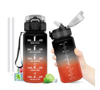 Botella Agua 500ml, Botella con Pajita, Cantimplora Reutilizable,Botellas Motivacional con Marcador de Tiempo, Botellas sin BPA, Cantimplora para Gimnasio, Oficina, Escuela, Sport, Bicicleta, Yoga
