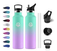 Botella Agua 750ml, Botella Termica con Doble Pared Aislante, sin BPA, Garrafa Agua Acero Inoxidable, Botella Gimnasio Ideal para Adultos, Escuela, Oficina, Viajes, Senderismo, Yoga, Running, Fitness
