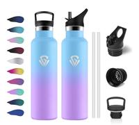 Botella Agua 750ml, Cantimplora Acero Inoxidable con Aislamiento Doble Pared, sin BPA, Botella Agua Reutilizable y Hermética para Escuela, Deporte, Gimnasio, Senderismo, Outdoor, Bicicleta, Gym