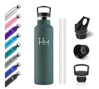 Botella Agua 750ml, Cantimplora Termica con Pajita, Botella Termica con Doble Pared Aislante, sin BPA, Cantimplora Gimnasio Ideal para Adultos, Escuela, Oficina, Viajes, Senderismo, Yoga, Running