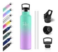 Botella Agua 750ml, Cantimplora Termica con Pajita, Botella Termica con Doble Pared Aislante, sin BPA, Cantimplora Gimnasio Ideal para Adultos, Escuela, Oficina, Viajes, Senderismo, Yoga, Running