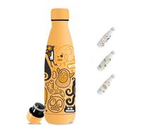 Botella Agua Acero Inoxidable- 0.5l- Botella Termica, Sin BPA, Cantimplora Acero Inoxidable, con Monstruo, A Prueba de Fugas, Doble Aislamiento, para la Escuela, Viajar, Cámping