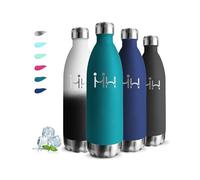 Botella Agua Acero Inoxidable, 1 litro Botella Termica, sin BPA, Botella Agua Gimnasio, A Prueba de Fugas, Cantimplora Acero Inoxidable, Aislamiento al Vacío, Cantimplora para Senderismo, Gimnasia