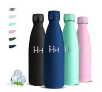 Botella Agua Acero Inoxidable- 500ml- Botella Termica, Garrafa Termica Sin BPA, A Prueba de Fugas, Termo Agua, Acero Inoxidable 18/8, Cantimplora para la Escuela, Cafetería, Viajar, Oficina