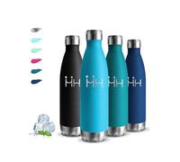 Botella Agua Acero Inoxidable, 500ml Botella Termica, sin BPA, Botella Agua Niños, A Prueba de Fugas, Cantimplora Acero Inoxidable, Aislamiento al Vacío, Cantimplora para Escuela, Oficina, Cámping