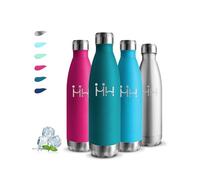 Botella Agua Acero Inoxidable, 500ml Botella Termica, sin BPA, Cantimplora Acero Inoxidable, A Prueba de Fugas, Cantimplora Infantil, Aislamiento al Vacío, Botellas para Escuela, Oficina, Cámping