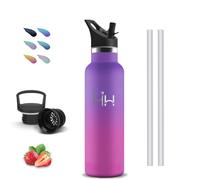 Botella Agua Acero Inoxidable, 500ml Botella Termica, sin BPA, Cantimplora Acero Inoxidable, A Prueba de Fugas, Cantimplora Infantil, Doble Aislamiento, Botellas para la Escuela, Cafetería, Oficina