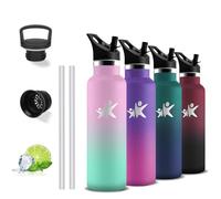 Botella Agua Acero Inoxidable- 500ml- Botella Termica, sin BPA, Cantimplora Infantil con Pajita, A Prueba de Fugas, Aislamiento al Vacío, Cantimplora para Niños, para la Escuela, Viajar, Oficina