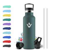 Botella Agua Acero Inoxidable 500ml, Cantimplora Termica con Pajita, Aislamiento al Vacío de Doble Pared, sin BPA, a Prueba de Fugas, Cantimplora Reutilizable para Oficina, Camping, Guardería