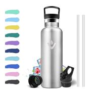 Botella Agua Acero Inoxidable 500ml, Cantimplora Termica con Pajita, Aislamiento al Vacío de Doble Pared, sin BPA, a Prueba de Fugas, Cantimplora Reutilizable para Oficina, Camping, Guardería