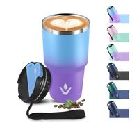 Botella Agua Acero Inoxidable 600ml 20oz, Taza de Café, Termo Cafe para Llevar 304 Reutilizables, Vaso Termico Antigoteo, Taza Aislante Hermética al Vacío con Tapa para Viaje, Gimnasio, Oficina