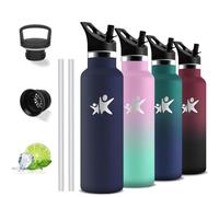 Botella Agua Acero Inoxidable- 750ml- Botella Termica, sin BPA, Cantimplora con Pajita, A Prueba de Fugas, Garrafa Termica, Doble Aislamiento, Cantimplora Acero Inoxidable, para la Yoga, Senderismo