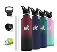 Botella Agua Acero Inoxidable, 750ml Botella Termica, sin BPA, Cantimplora con Pajita, A Prueba de Fugas, Garrafa Termica, Doble Aislamiento, Termo de Agua, Botellas para la Escuela, Oficina, Viajar