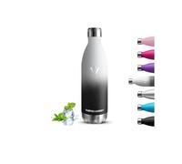 Botella Agua Acero Inoxidable, Botella Termica 1 litro, A Prueba de Fugas, Botella de Agua Deportiva, sin BPA, Cantimplora para Adultos, Aislamiento al Vacío, Botella Metal para Senderismo, Gimnasio