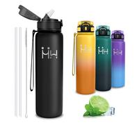 Botella Agua Acero Inoxidable, Botella Termica 1 litro, sin BPA, con Pajita