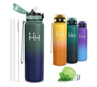 Botella Agua Acero Inoxidable, Botella Termica 1 litro, sin BPA, con Pajita