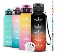 Botella Agua, Botella Agua 1.5 litros con Marca de Tiempo, Cantimplora Infantil Deporte, a Prueba de Fugas, Fácil de Transportar, Cantimplora para Oficina, Camping, Viajar, Bicicleta, Running, Gym