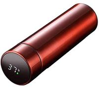 Botella Agua Cantimplora Copa de aislamiento inteligente portátil LCD Pantalla temperatura Estudiantes Masculina y femenina Botella agua Thermos Intelligent Cup Escuela Reutilizable(Rot)