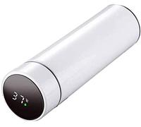 Botella Agua Cantimplora Copa de aislamiento inteligente portátil LCD Pantalla temperatura Estudiantes Masculina y femenina Botella agua Thermos Intelligent Cup Escuela Reutilizable(White)