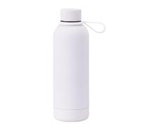 Botella Agua Cantimplora Termo De Boca Pequeña Acero Inoxidable, Taza Portátil Con Mango, Botella Agua For Deportes Al Aire Libre Escuela Reutilizable(White)