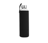 Botella Agua Cristal 1 Litro sin Bpa de Claro Borosilicato Vidrio con Neopreno Funda Reutilizable y Durable