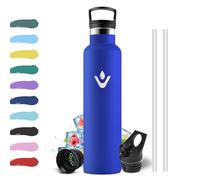 Botella Agua Deporte 1L, Cantimplora Acero Inoxidable Reutilizable, Aislamiento al Vacío de Doble Pared, sin BPA, Botella Gym para Adultos, Escuela, Oficina, Viajes, Senderismo, Bicicleta, Gym