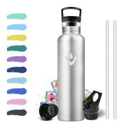 Botella Agua Deporte 750ml, Cantimplora Acero Inoxidable Reutilizable, Aislamiento al Vacío de Doble Pared, sin BPA, Botella Gym para Adultos, Escuela, Oficina, Viajes, Senderismo, Bicicleta
