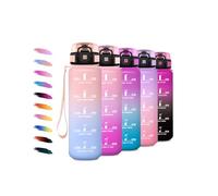 Botella Agua Deportiva 1L, Botella Agua con Filtro, Reutilizable, Fácil de Limpiar, Cantimplora con Motivadora y Prueba de Fugas, para Running, Gimnasio, Cámping, Bicicleta, Correr, Senderismo