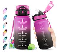 Botella Agua Deportiva 500ml, Reutilizable, Garrafa Agua sin BPA, Botella Motivacional, Botella con Pajita, Botella con Marca de Tiempo, Cantimplora para Escuela, Oficina, Sport, Yoga, Gimnasio