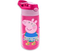 Botella Agua Infantil Acero Inoxidable 400 ml Peppa Pig | Antifugas con Tapa Botón, Ideal Viaje, Deporte y Mochila para Niños +3 Años