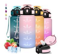 Botella agua Niños, 500ml Botella Agua, A Prueba de Fugas, Cantimplora Infantil, Con Cierre de Seguridad, Reutilizable, Cantimplora con Pajita, para la Escuela, Viajar, Acampada, Deportes, Correr