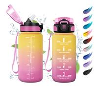 Botella Agua Niños 500ml, Botella Agua con Pajita, Fácil de Limpiar, Reutilizable, Botella Agua Motivacional a Prueba de Fugas, Garrafa Agua para la Escuela, Preescolar, Guardería, Bicicleta, Gym