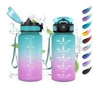 Botella Agua Niños 500ml, Botella Agua con Pajita, Fácil de Limpiar, Reutilizable, Botella Agua Motivacional a Prueba de Fugas, Garrafa Agua para Niño, Niña, Colegio, Escuela, Camping, Deporte