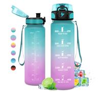 Botella Agua Niños 500ml, Botella Agua Deporte, Botella Agua Gimnasio, Botella Agua Motivadora y Prueba de Fugas, Reutilizable, Garrafa Agua para Niño, Colegio, Preescolar, Guardería, Bicicleta, Gym
