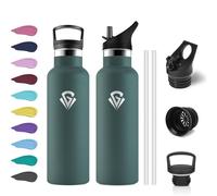 Botella Agua Niños 500ml, Botella de Agua Acero Inoxidable con Doble Pared, Cantimplora Reutilizable a Prueba de Fugas, sin BPA, Garrafa Agua para Escuela, Oficina, Deporte, Gimnasio, Senderismo